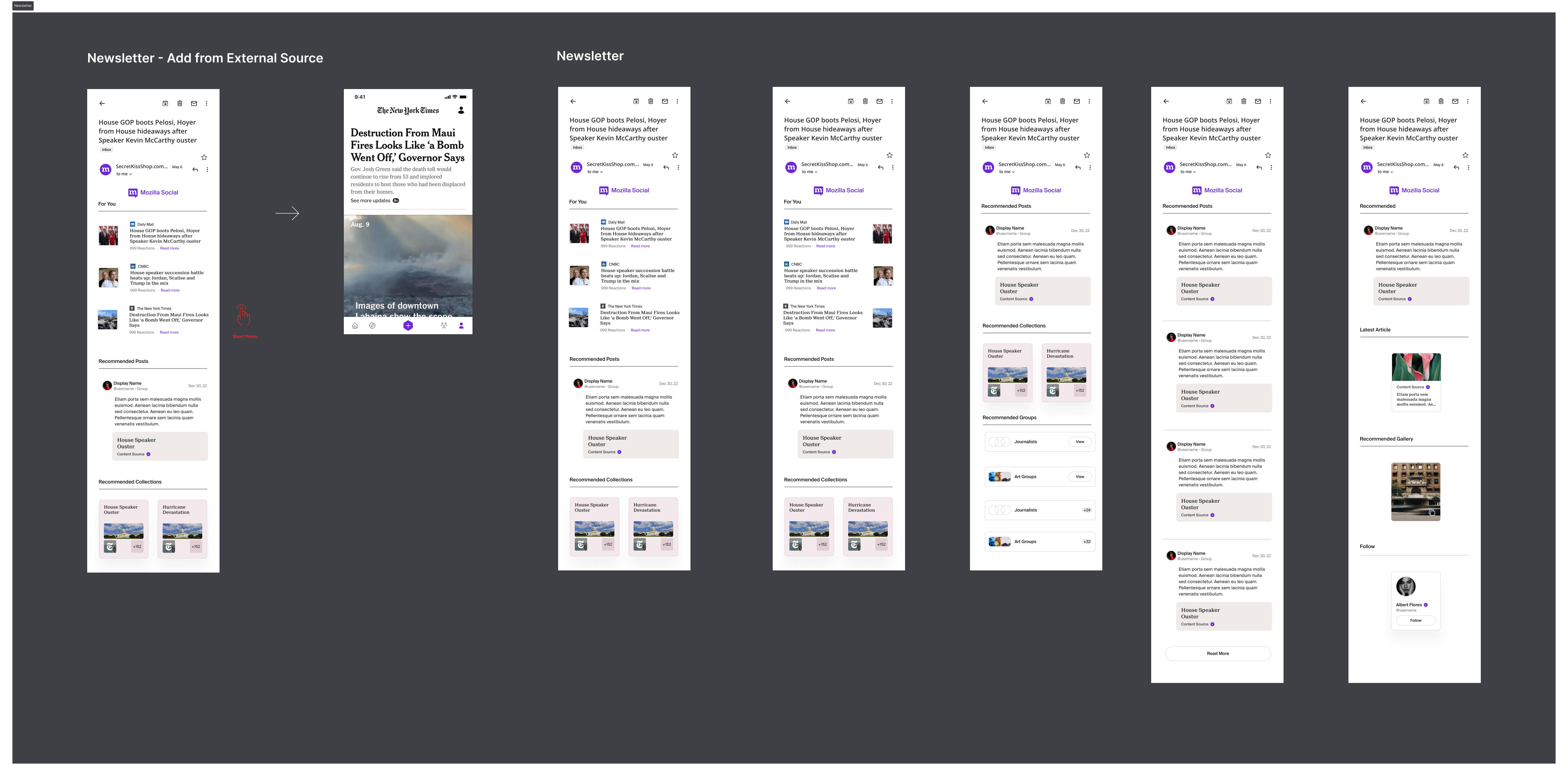 Newsletter Screens