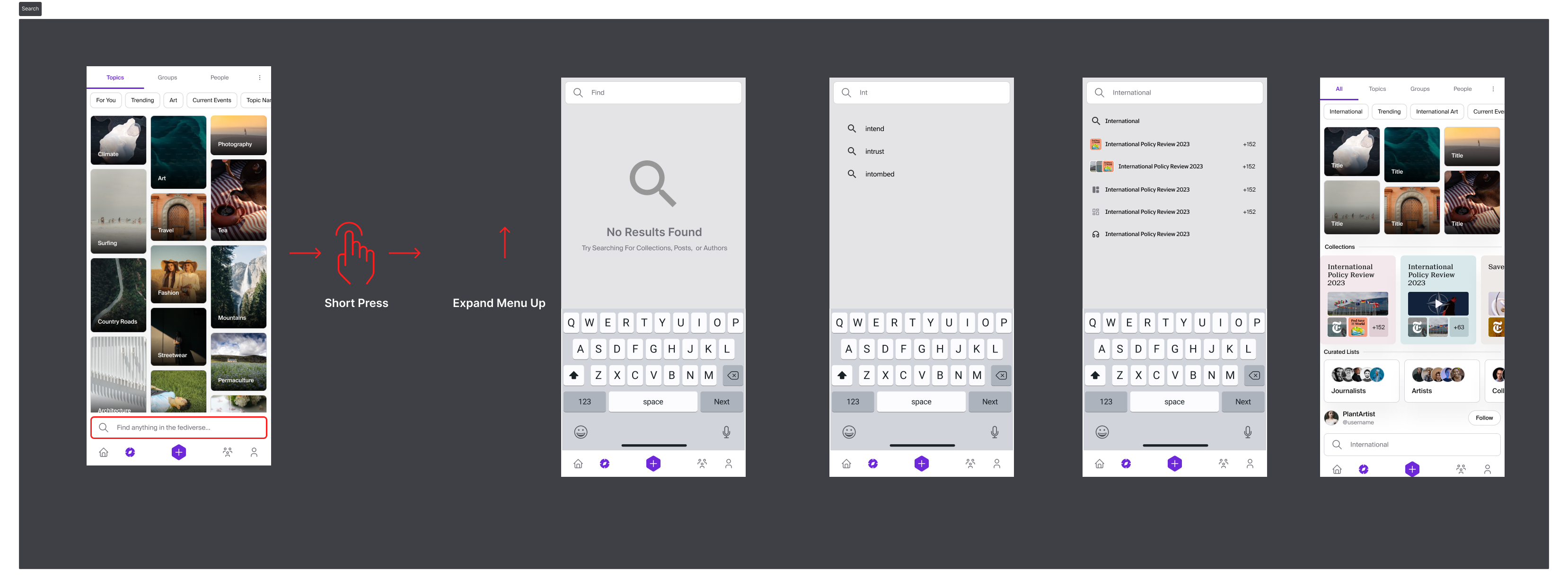 Search Screens