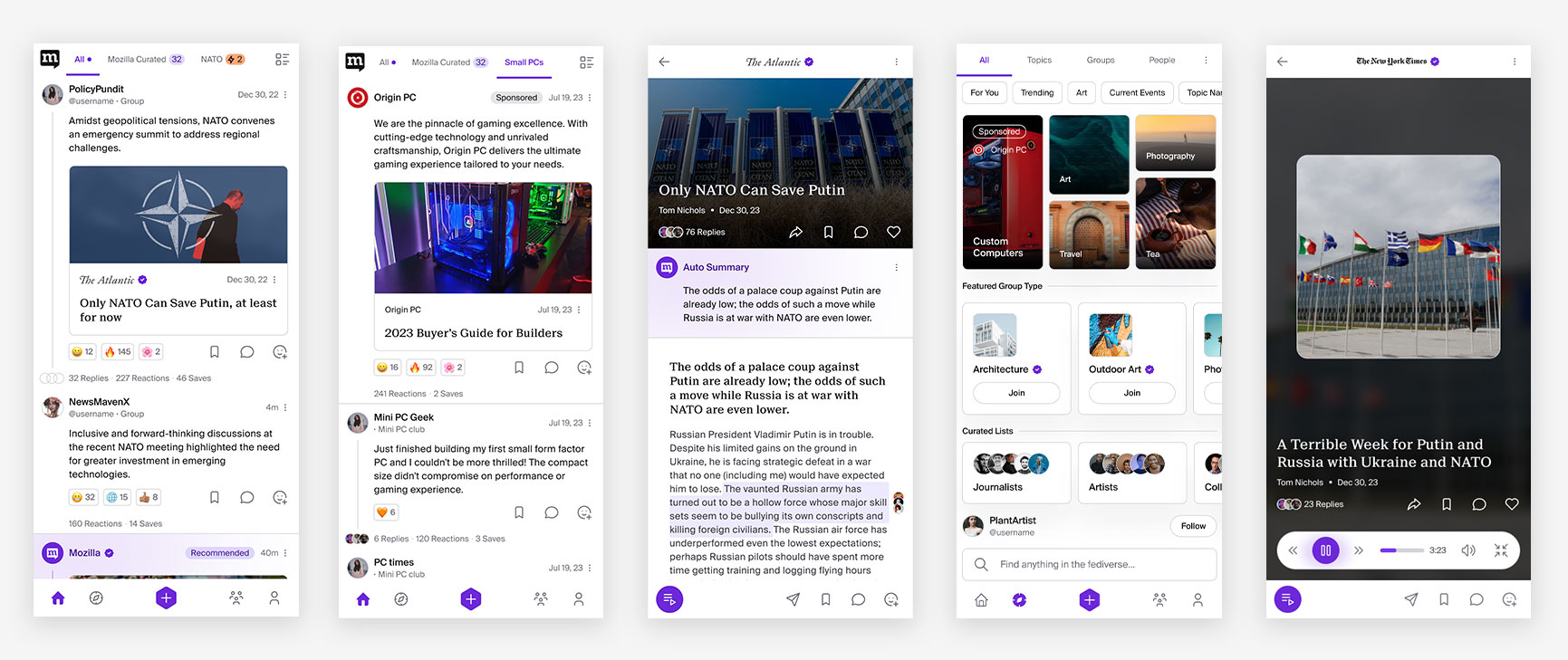 Mozilla App Screens